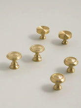 Load image into Gallery viewer, French Vintage Gold Round Brass Knobs, Single Hole Small Drawer &amp; Wardrobe Handles
