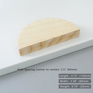 1.25" 2.5" Wooden Semicircle Cabinet Pulls Ash Semicircle Drawer Pulls Black Walnut Half Moon Handle Dresser Pull Home Decor Hardware