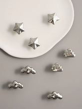 Load image into Gallery viewer, Mid-Century Irregular Brass Drawer Pulls, Titanium Silver Star &amp; Cloud Small Cabinet Knobs for Kids Room
