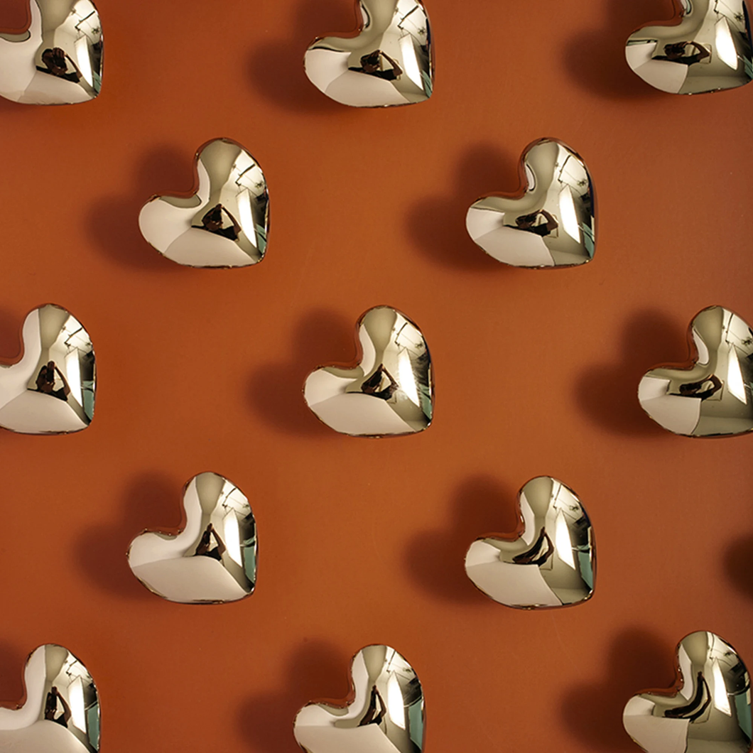 Original Design Heart Drawer Knobs | Small Gold, Silver & Chrome Cabinet Pulls, Wardrobe Door Knobs, Furniture Hardware