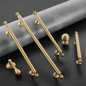 3.78", 5", 6.3", 8.8" Solid Brass Ball Drawer Pulls & Knobs | Gold Kitchen Handles, Cabinet & Door Knobs, Kitchen Hardware