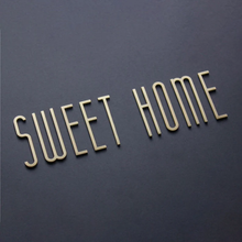 Load image into Gallery viewer, Solid Brass Modern Gold House Numbers &amp; Letters | Metal Address Numbers for Mailbox, Room &amp; Symbols | House Address Hardware
