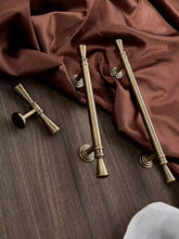 Load image into Gallery viewer, Song Style Aesthetic Vintage Long Brass Pulls, French Antique Brass Handles for Kitchen Drawers and Wardrobes
