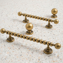 Load image into Gallery viewer, Antique Bronze Beaded Bar Cabinet Pulls | Kitchen &amp; Wardrobe Hardware Handles
