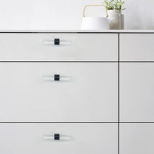 Load image into Gallery viewer, Custom Black &amp; Clear Acrylic Cabinet Door Handles | Kitchen &amp; Bathroom Drawer Pulls, Dresser Knobs
