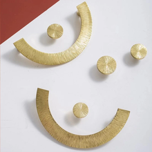 Load image into Gallery viewer, 2.5&quot;, 5.0&quot; Solid Brass Hammered Semicircle Pulls | Drawer &amp; Cabinet Door Handles, Dresser &amp; Wardrobe Knobs, Hardware
