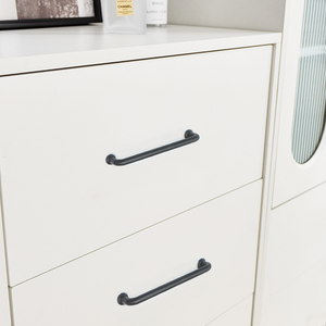 3.78"(96mm), 5"(128mm), 7.55"(192mm) Brushed Brass & Black Knobs & Pulls | Cabinet, Dresser, Drawer, Kitchen & Cupboard Handles