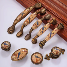 Load image into Gallery viewer, 3&quot;, 3.78&quot;, 5&quot; Vintage Aged Brass &amp; Ceramic Knobs &amp; Pulls | Drawer, Dresser, Kitchen &amp; Cabinet Handles
