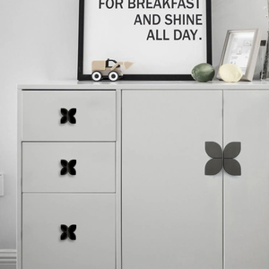 2.5" Clover Brass Knobs | Black Gray & Gold Unique Dresser & Drawer Knobs, Kids Door Handles, Gift-Worthy Home Replacement Hardware