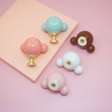 Load image into Gallery viewer, Cute Bear Ceramic Knobs | Colorful Dresser &amp; Kitchen Cupboard Knobs, Drawer &amp; Cabinet Handles, Furniture Hardware
