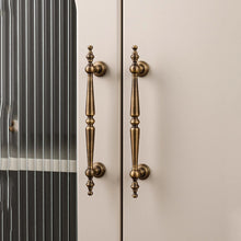 Load image into Gallery viewer, 3.78&quot;, 5&quot;, 6.3&quot; Vintage Bronze Drawer Pulls | European Antique Cabinet &amp; Kitchen Door Handles, Dresser Knobs
