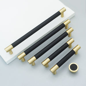 3"-10" Black Leather Pulls, Knobs & Handles | Cabinet, Dresser, Drawer & Kitchen Hardware