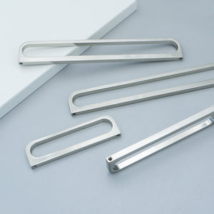 3.78"-12.6" Brushed Nickel Hollow Knobs, Pulls & Handles | Modern | Kitchen, Dresser, Drawer, Cabinet & Wardrobe Hardware