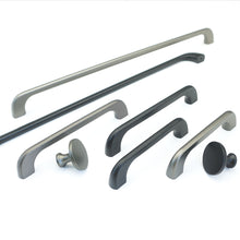 Load image into Gallery viewer, 3.78&quot;, 5&quot;, 12.6&quot; Black &amp; Dark Gray Modern Drawer Pulls | Kitchen Cabinet &amp; Cupboard Handles, Dresser &amp; Wardrobe Handles, Knobs

