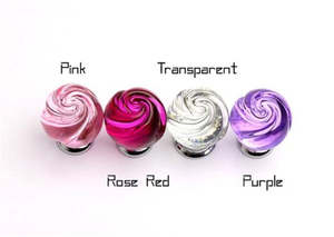 Flower Crystal Glass Knobs | Colorful Pink Purple Rose Red & Transparent Dresser Drawer Pulls, Cabinet Door Hardware