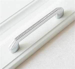 5"-7.55" (128-192mm) Modern Crystal & Rhinestone Knobs, Pulls & Handles (Chrome Clear) | Dresser Drawer, Cabinet Door & Kitchen Hardware