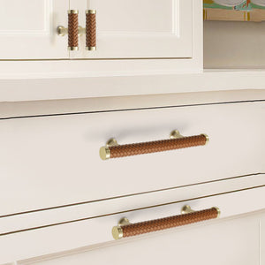 3"-12.6" Unique Leather Knobs, Pulls & Handles (Brown, Black) | Cabinet, Dresser, Kitchen Cupboard, Wardrobe & Closet Hardware
