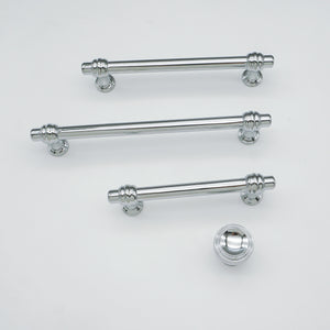 3.78", 5" & 6.3" Polished Chrome Modern Kitchen Pulls | Solid Cabinet Handles, Drawer Knobs & Dresser Handles | Kitchen Hardware