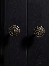 Load image into Gallery viewer, French Mid Century Antique Bronze Round Brass Knobs, Retro Small Handles for Wardrobes, Drawers and Kitchen Cabinets
