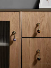 Load image into Gallery viewer, Bright Gold Brass Crystal Pendant Pulls, French Modern Luxury Handles for Drawers, Bookcases, Shoe Cabinets &amp; Wardrobes
