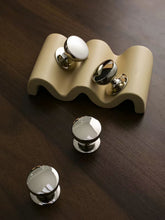 Load image into Gallery viewer, Mid‑Century Titanium Silver Cabinet Knob, High‑Quality Electroplated Warm Silver Brass Single‑Hole Drawer Pull
