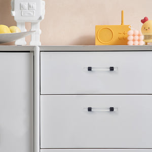 Custom Black & Clear Acrylic Cabinet Door Handles | Kitchen & Bathroom Drawer Pulls, Dresser Knobs