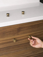 Load image into Gallery viewer, French Vintage Brass Round Cabinet Knob, Rust‑Resistant Brushed Aged Single‑Hole Drawer Pull
