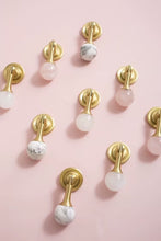 Load image into Gallery viewer, Original French Luxury Brass Crystal Pendant Drawer Pull, Unique Pink White Knob for Cabinet and Wardrobe Doors
