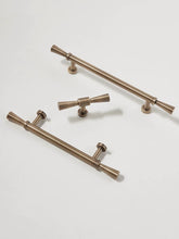 Load image into Gallery viewer, Aged Bronze Mid-Century Brass Long Pulls, French Vintage Handles for Cabinets, Wardrobes and Drawers
