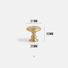 Load image into Gallery viewer, French Vintage Gold Round Brass Knobs, Single Hole Small Drawer &amp; Wardrobe Handles
