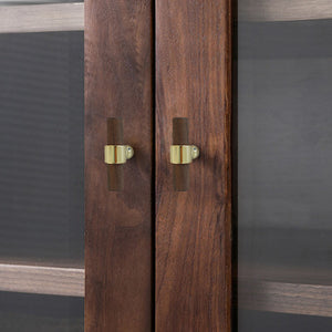 2.5", 3", 4", 5", 8.8", 10" & 12.6" Walnut Wood & Polished Gold Drawer Pulls | Cabinet, Cupboard Handles, Dresser & Closet Knobs
