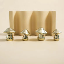 Load image into Gallery viewer, French Luxury Bright Gold Brass Mushroom Knobs, Minimalist Small Copper Handles for Cabinets, Wardrobes, Drawers &amp; Nightstands
