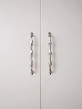 Load image into Gallery viewer, Mid‑Century Irregular Cabinet Pull, Brass Titanium Silver Slim Long Handle for Drawer &amp; Wardrobe
