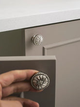 Load image into Gallery viewer, More Than Brass French Vintage Round Cabinet Knob, Exposed Mount Maximalist Nickel‑Plated Titanium Silver Small Drawer Pull
