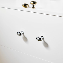 Load image into Gallery viewer, Hammered Pigeon Egg Solid Gold &amp; Chrome Knobs | Cabinet &amp; Drawer Pulls, Kitchen Cupboard Handles, Hardware
