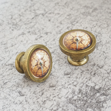 Load image into Gallery viewer, Compass Ornate Knobs &amp; Pulls (Antique Bronze, Crystal) | French Style Drawer, Dresser &amp; Cabinet Furniture Hardware
