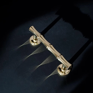 3.78", 5", 6.3", 8.8" Shiny Gold Bamboo Drawer Pulls & Knobs | Unique Dresser Knobs, Closet, Wardrobe & Cabinet Handles