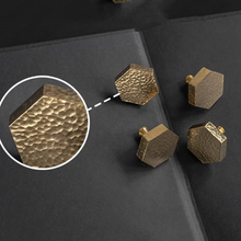 Load image into Gallery viewer, 2.5&quot;, 3.78&quot;, 5&quot;, 6.3&quot;, 7.55&quot; Hexagon Gold Brass Hammered Kitchen &amp; Drawer Pulls | Luxurious Cabinet Door Handles, Dresser &amp; Wardrobe Knobs
