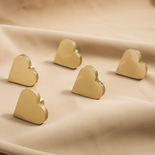 Load image into Gallery viewer, Brass Heart Knobs | Cabinet &amp; Drawer Pulls, Dresser &amp; Kitchen Cupboard Handles, Furniture Hardware
