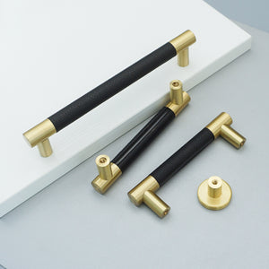 3"-10" Black Leather Pulls, Knobs & Handles | Cabinet, Dresser, Drawer & Kitchen Hardware