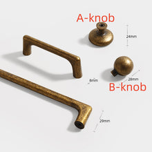 Load image into Gallery viewer, Vintage Rustic Aged Brass Knobs, Pulls &amp; Handles | Cabinet, Drawer, Dresser, Kitchen &amp; Wardrobe Hardware
