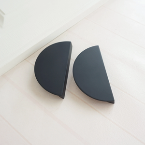 2.5" Semicircle Black Knobs, Pulls & Handles | Drawer, Dresser, Kitchen Cabinet, Door & Furniture Hardware