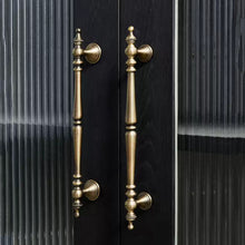 Load image into Gallery viewer, 3.78&quot;, 5&quot; &amp; 6.3&quot; Aged Brass &amp; Antique Bronze Drawer Knobs | Euro Style Cabinet Handles, Kitchen &amp; Dresser Pulls | Cabinet Hardware
