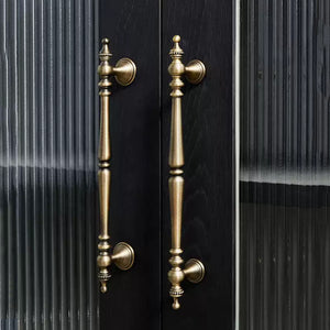 3.78", 5" & 6.3" Aged Brass & Antique Bronze Drawer Knobs | Euro Style Cabinet Handles, Kitchen & Dresser Pulls | Cabinet Hardware