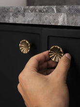 Load image into Gallery viewer, Vintage Irregular Round Brass Cabinet Knob, Antique Bronze Single Hole Drawer Pull, Small Furniture Door Handle
