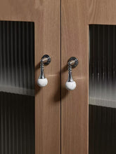 Load image into Gallery viewer, French Mid-Century Chrome Brass Crystal Pendant Pulls, Modern Minimalist Handles for Drawers, Shoe Cabinets &amp; Wardrobes
