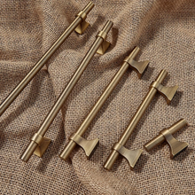 Load image into Gallery viewer, Unique Aged Solid Brass Pulls, Knobs &amp; Handles | Cabinet, Kitchen, Drawer, Dresser &amp; Closet Furniture Hardware
