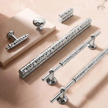 Load image into Gallery viewer, 1.25&quot;, 3.78&quot;, 5&quot;, 7.56&quot;, 10&quot;, 12.6&quot; Chrome Hammered Pulls | Kitchen &amp; Cabinet Handles, Drawer Knobs, Art Decor Hardware
