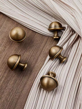 Load image into Gallery viewer, Mushroom Mid-Century  Antique Bronze Brass Single Hole Knobs, French Retro Minimalist Cabinet &amp; Wardrobe Drawer Handles
