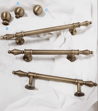 Load image into Gallery viewer, Antique Brass French Cabinet Pulls, Mid-Century Luxury Surface Mount Retro Handles for Kitchen Drawer Wardrobe
